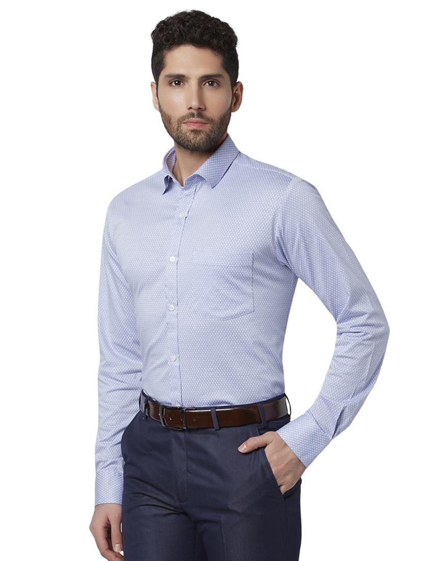 blue printed formal shirt - 17696308 - Zoom Image - 2