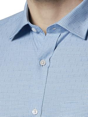 blue printed formal shirt - 17696363 - Standard Image - 5