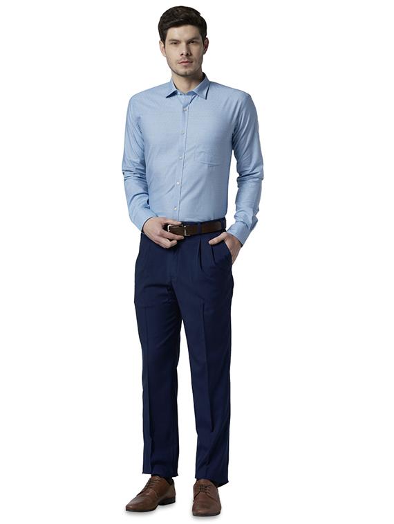 blue printed formal shirt - 17696363 - Zoom Image - 4