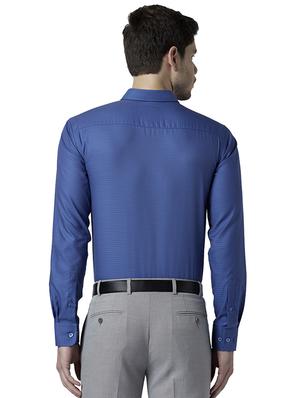 blue printed formal shirt - 17696415 - Standard Image - 3