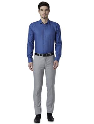 blue printed formal shirt - 17696415 - Standard Image - 4