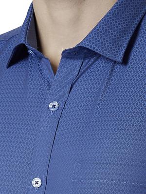 blue printed formal shirt - 17696415 - Standard Image - 5