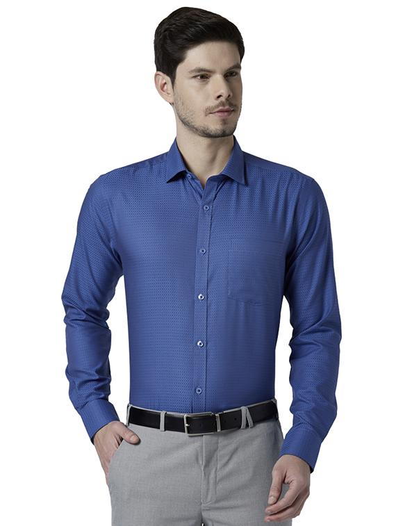 blue printed formal shirt - 17696415 - Zoom Image - 1