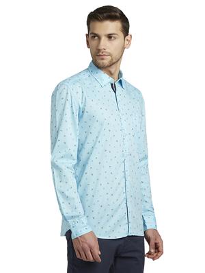 blue printed casual shirt - 17696423 - Standard Image - 3