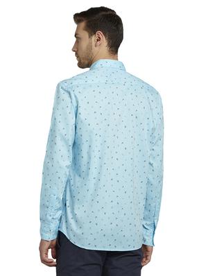 blue printed casual shirt - 17696423 - Standard Image - 4