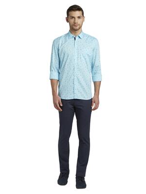 blue printed casual shirt - 17696423 - Standard Image - 5