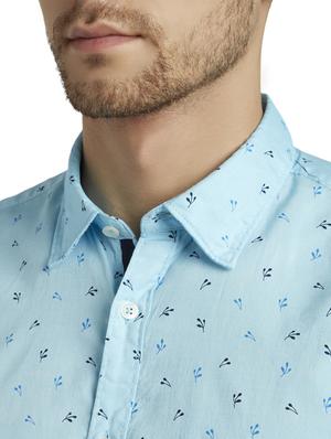 blue printed casual shirt - 17696423 - Standard Image - 6