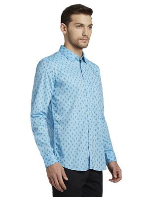 blue printed casual shirt - 17696436 - Standard Image - 3