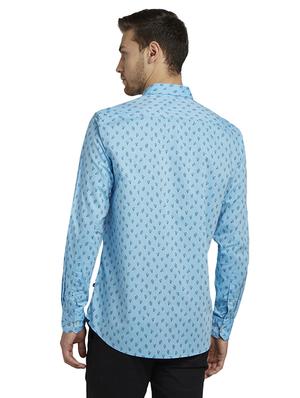 blue printed casual shirt - 17696436 - Standard Image - 4