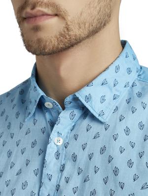 blue printed casual shirt - 17696436 - Standard Image - 6