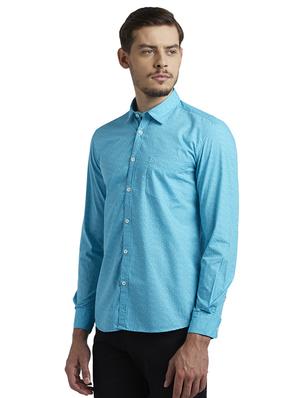 blue printed casual shirt - 17696464 - Standard Image - 2