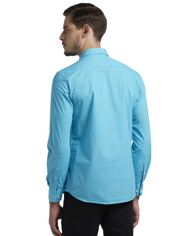 blue printed casual shirt - 17696464 - Zoom Image - 4