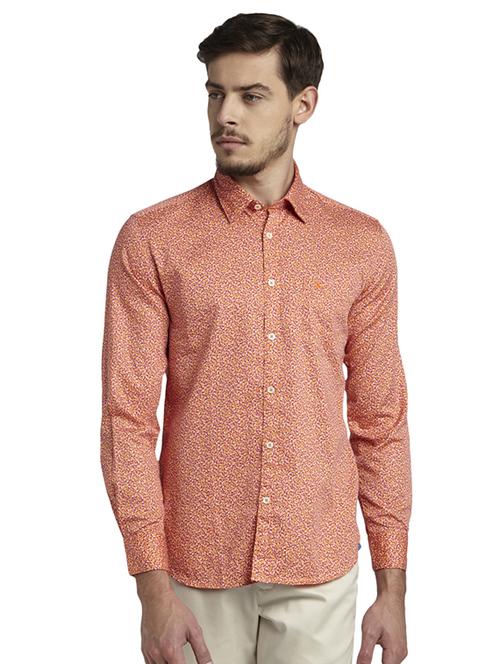 orange printed casual shirt - 17696528 - Standard Image - 1