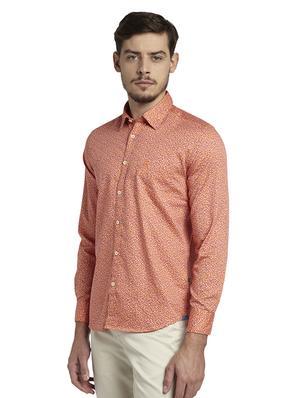 orange printed casual shirt - 17696528 - Standard Image - 2