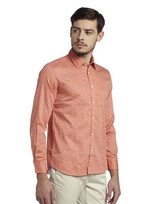 orange printed casual shirt - 17696528 - Standard Image - 3