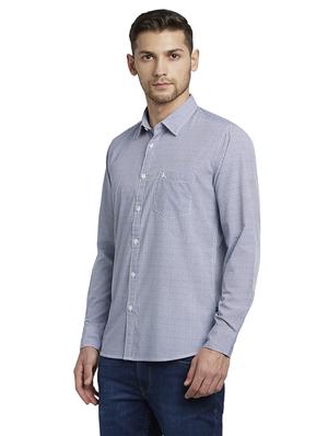 blue printed casual shirt - 17696572 - Standard Image - 3