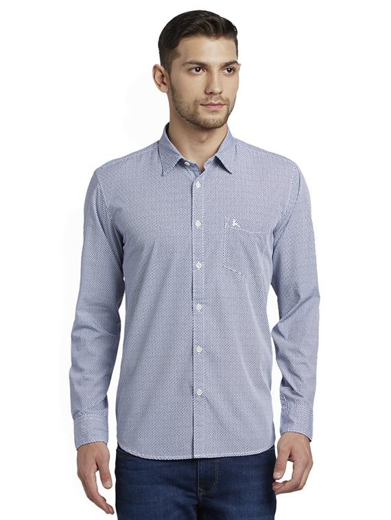 blue printed casual shirt - 17696572 - Zoom Image - 1