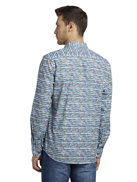 blue printed casual shirt - 17696618 - Zoom Image - 4