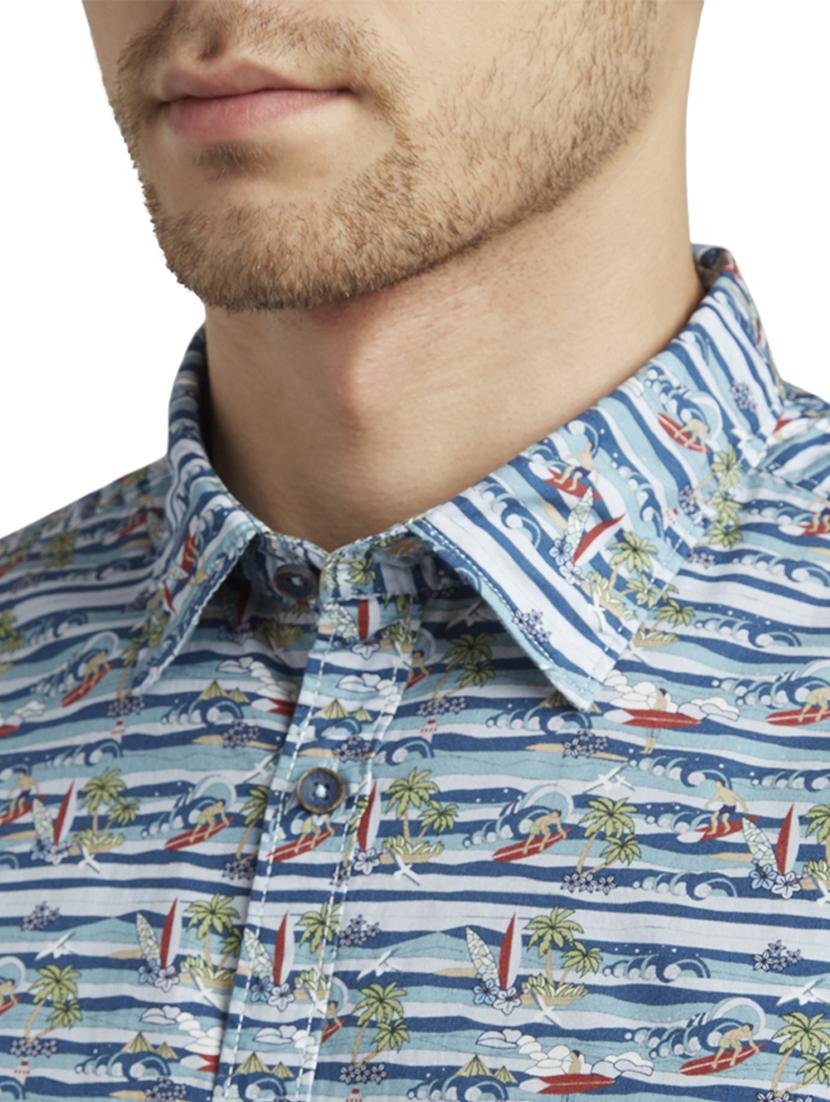 blue printed casual shirt - 17696618 - Zoom Image - 6