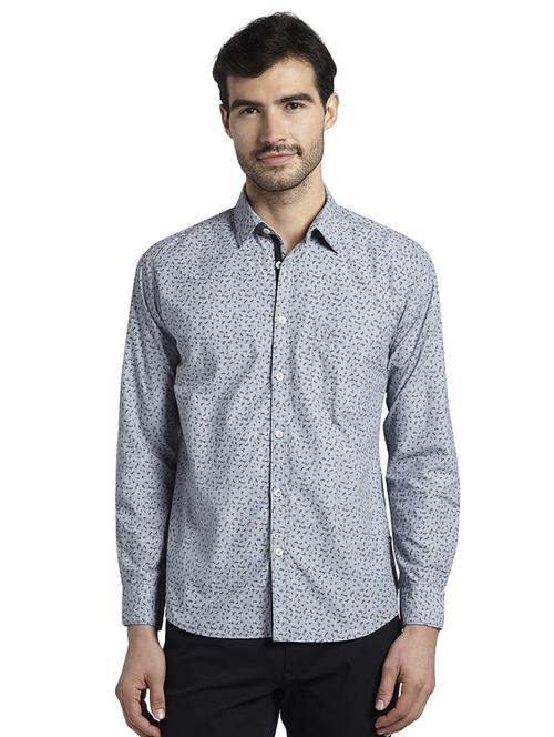 grey printed casual shirt - 17696622 - Standard Image - 1