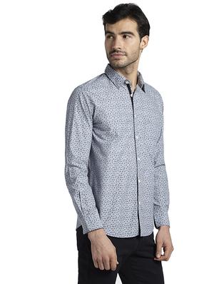 grey printed casual shirt - 17696622 - Standard Image - 2