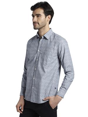 grey printed casual shirt - 17696622 - Standard Image - 3