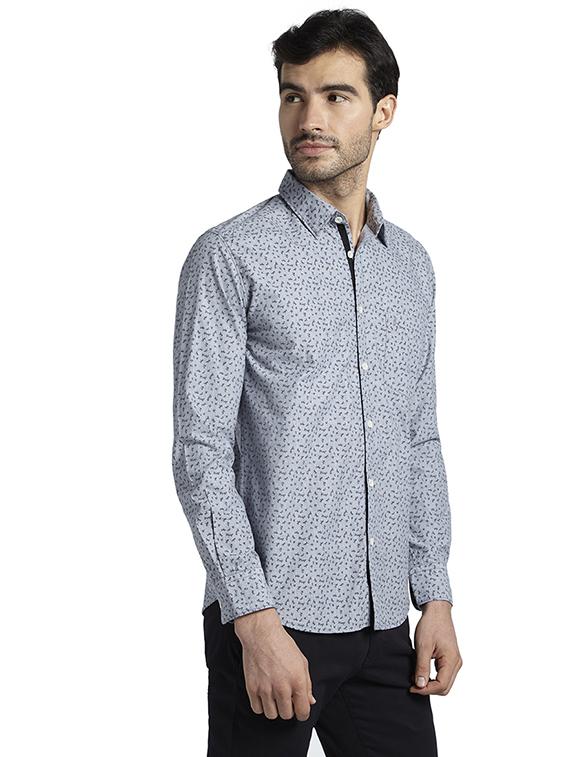grey printed casual shirt - 17696622 - Zoom Image - 2