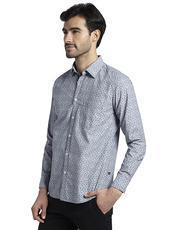 grey printed casual shirt - 17696622 - Zoom Image - 3