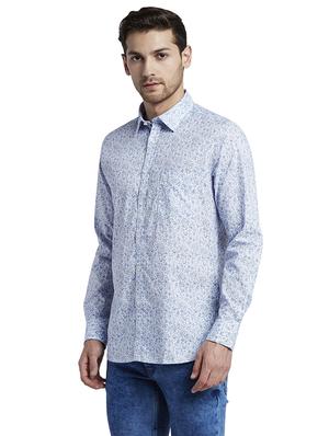 blue printed casual shirt - 17696627 - Standard Image - 3