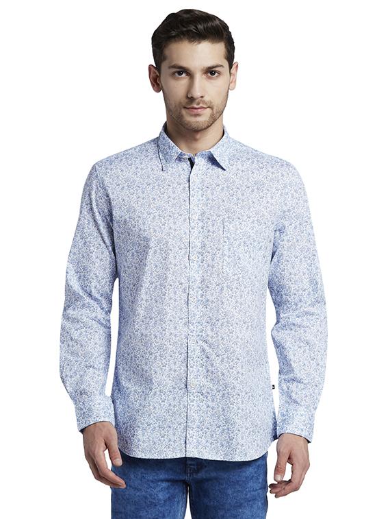 blue printed casual shirt - 17696627 - Zoom Image - 1
