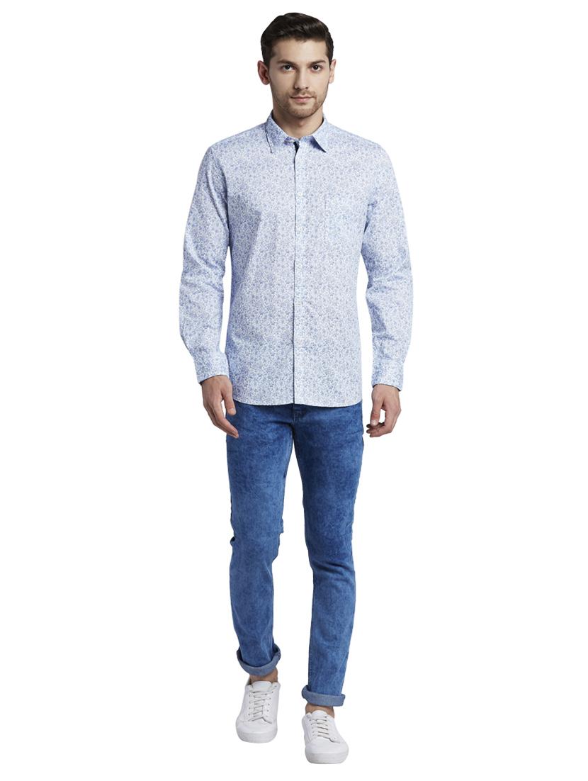 blue printed casual shirt - 17696627 - Zoom Image - 5