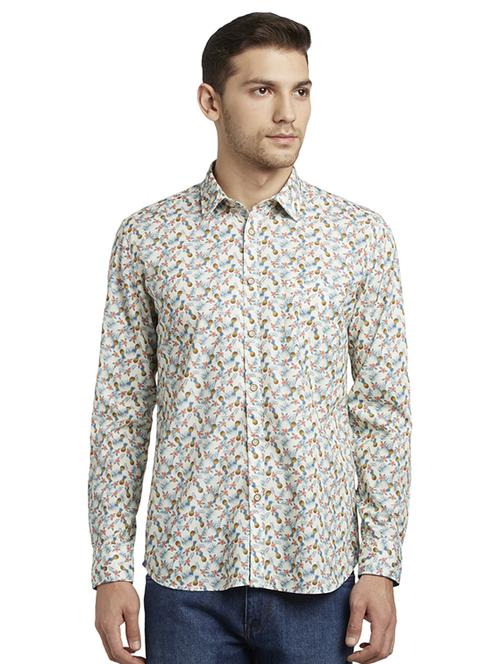 white printed casual shirt - 17696650 - Standard Image - 1