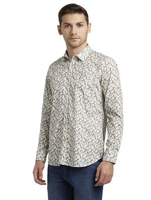 white printed casual shirt - 17696650 - Standard Image - 2