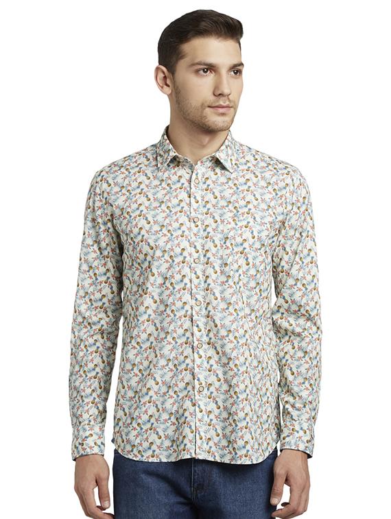 white printed casual shirt - 17696650 - Zoom Image - 1