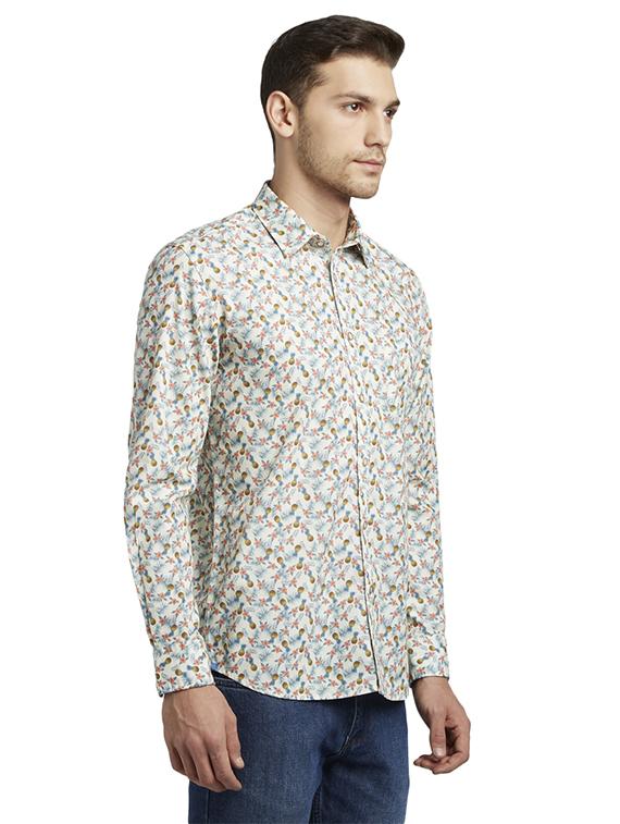 white printed casual shirt - 17696650 - Zoom Image - 3