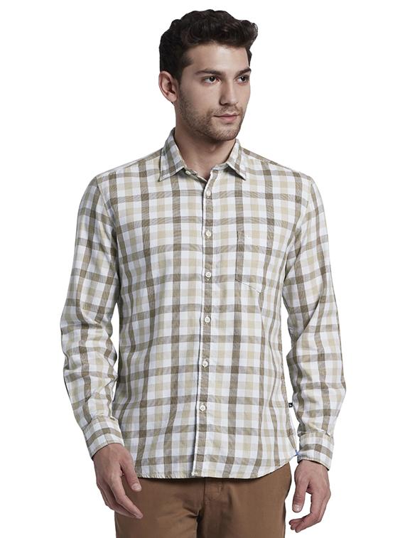 brown checkered casual shirt - 17696685 - Zoom Image - 1
