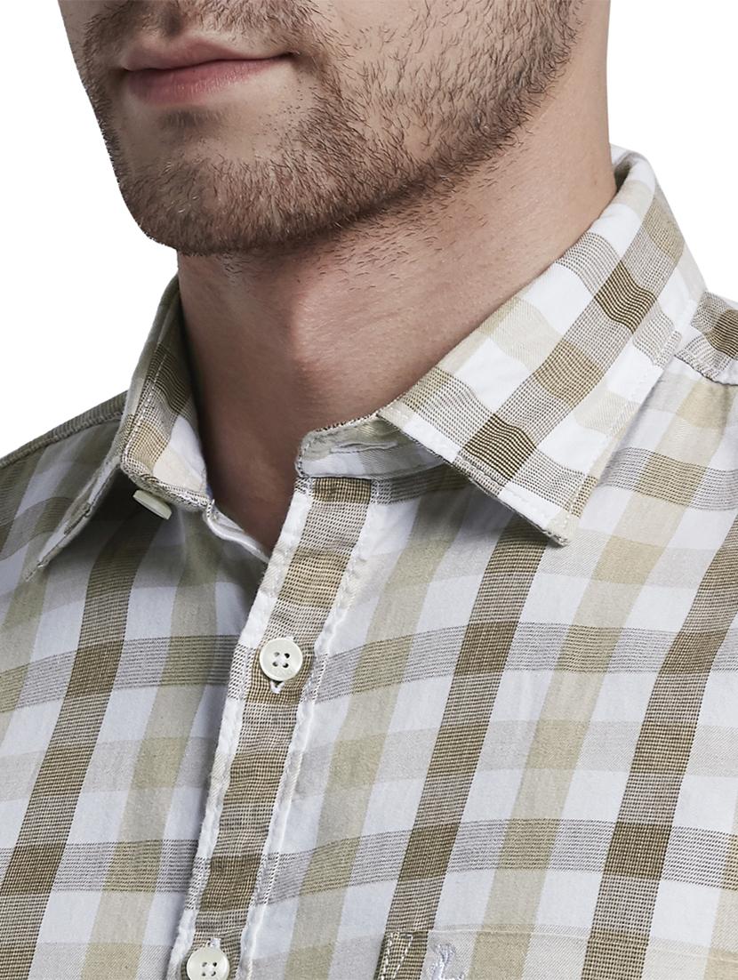 brown checkered casual shirt - 17696685 - Zoom Image - 6