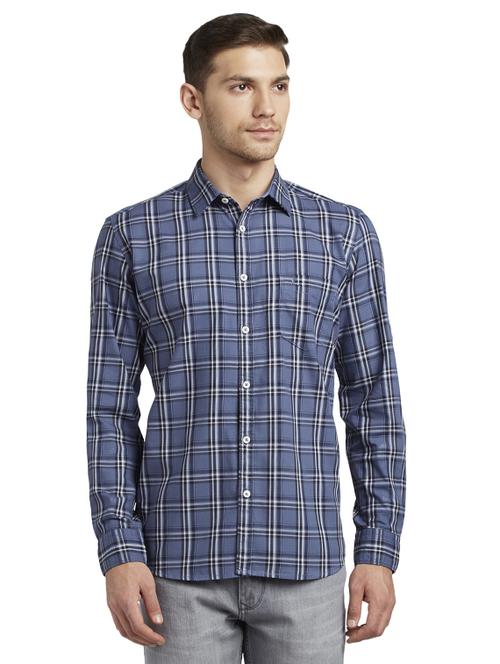 blue checkered casual shirt - 17696719 - Standard Image - 1