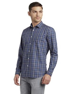 blue checkered casual shirt - 17696719 - Standard Image - 3