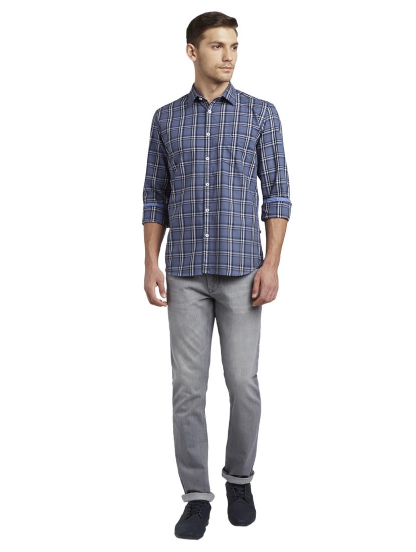 blue checkered casual shirt - 17696719 - Zoom Image - 5