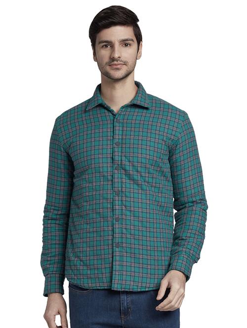 green checkered casual shirt - 17696755 - Standard Image - 1