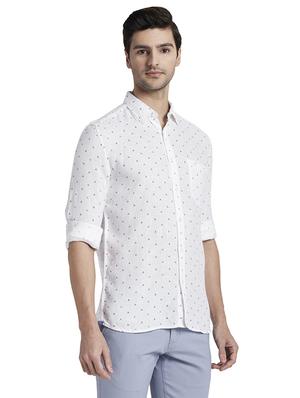 white printed casual shirt - 17696769 - Standard Image - 3