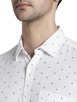 white printed casual shirt - 17696769 - Standard Image - 6