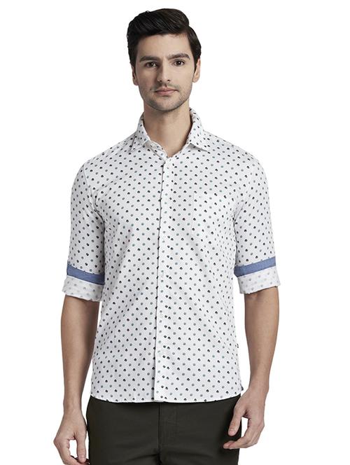 white printed casual shirt - 17696775 - Standard Image - 1