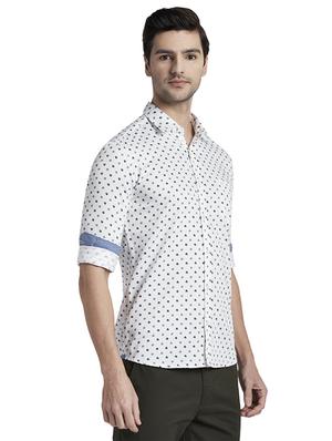 white printed casual shirt - 17696775 - Standard Image - 2