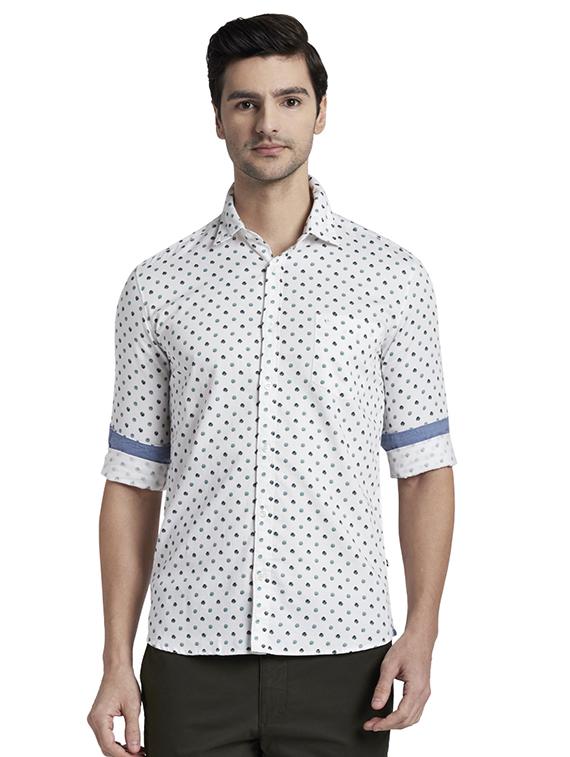 white printed casual shirt - 17696775 - Zoom Image - 1