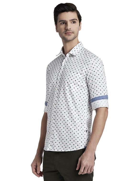 white printed casual shirt - 17696775 - Zoom Image - 3