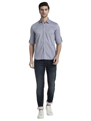 blue solid casual shirt - 17696785 - Standard Image - 5