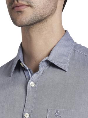 blue solid casual shirt - 17696785 - Standard Image - 6