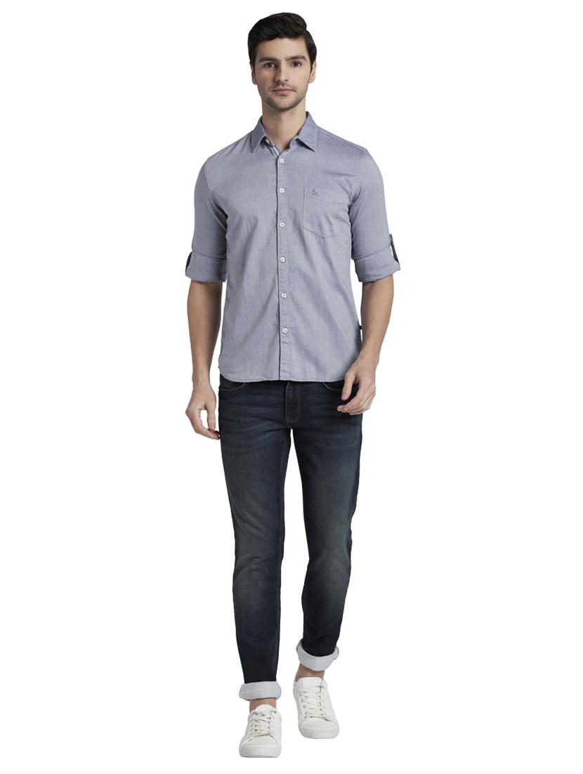 blue solid casual shirt - 17696785 - Zoom Image - 5